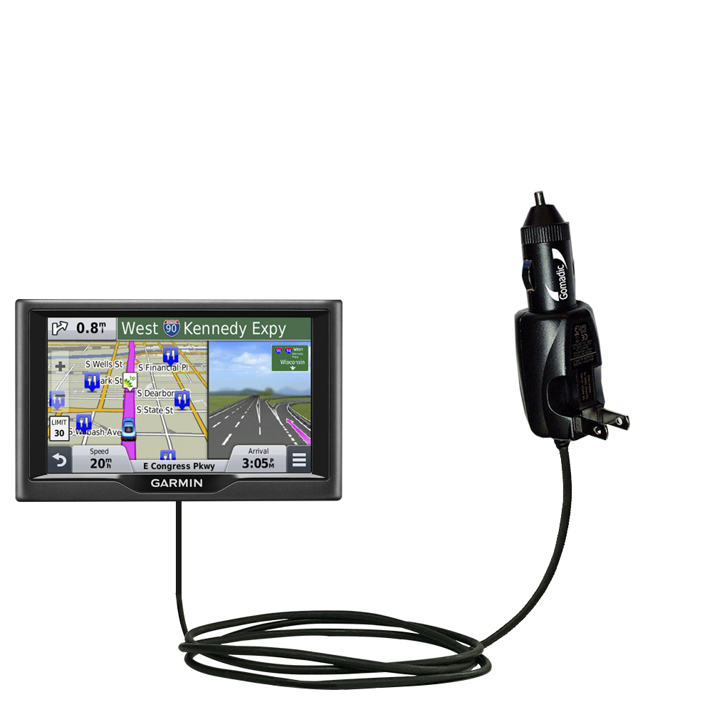 Car & Home 2 in 1 Charger compatible with the Garmin nuvi 57 / 58 LM LMT