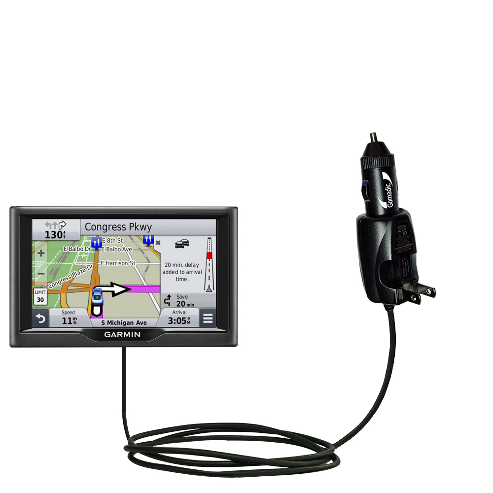 Car & Home 2 in 1 Charger compatible with the Garmin nuvi 67 / 68 LM LMT