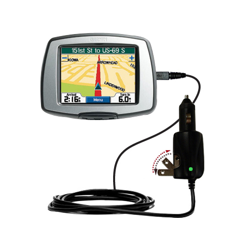Car & Home 2 in 1 Charger compatible with the Garmin StreetPilot C330