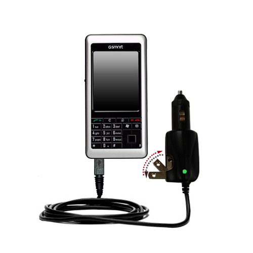 Car & Home 2 in 1 Charger compatible with the Gigabyte GSmart i120
