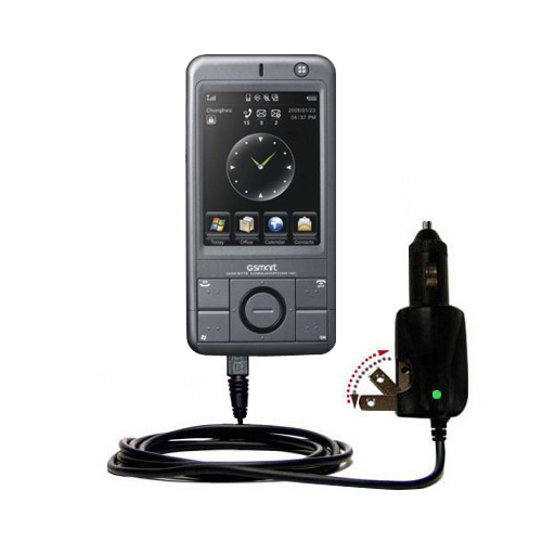 Intelligent Dual Purpose DC Vehicle and AC Home Wall Charger suitable for the Gigabyte GSMART MW702 - Two critical functions; one unique charger - Uses Gomadic Brand TipExchange Technology