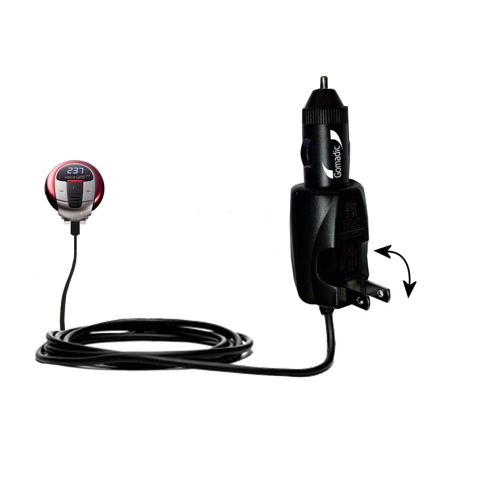 Car & Home 2 in 1 Charger compatible with the GoCaddyGo Voice GPS Pro