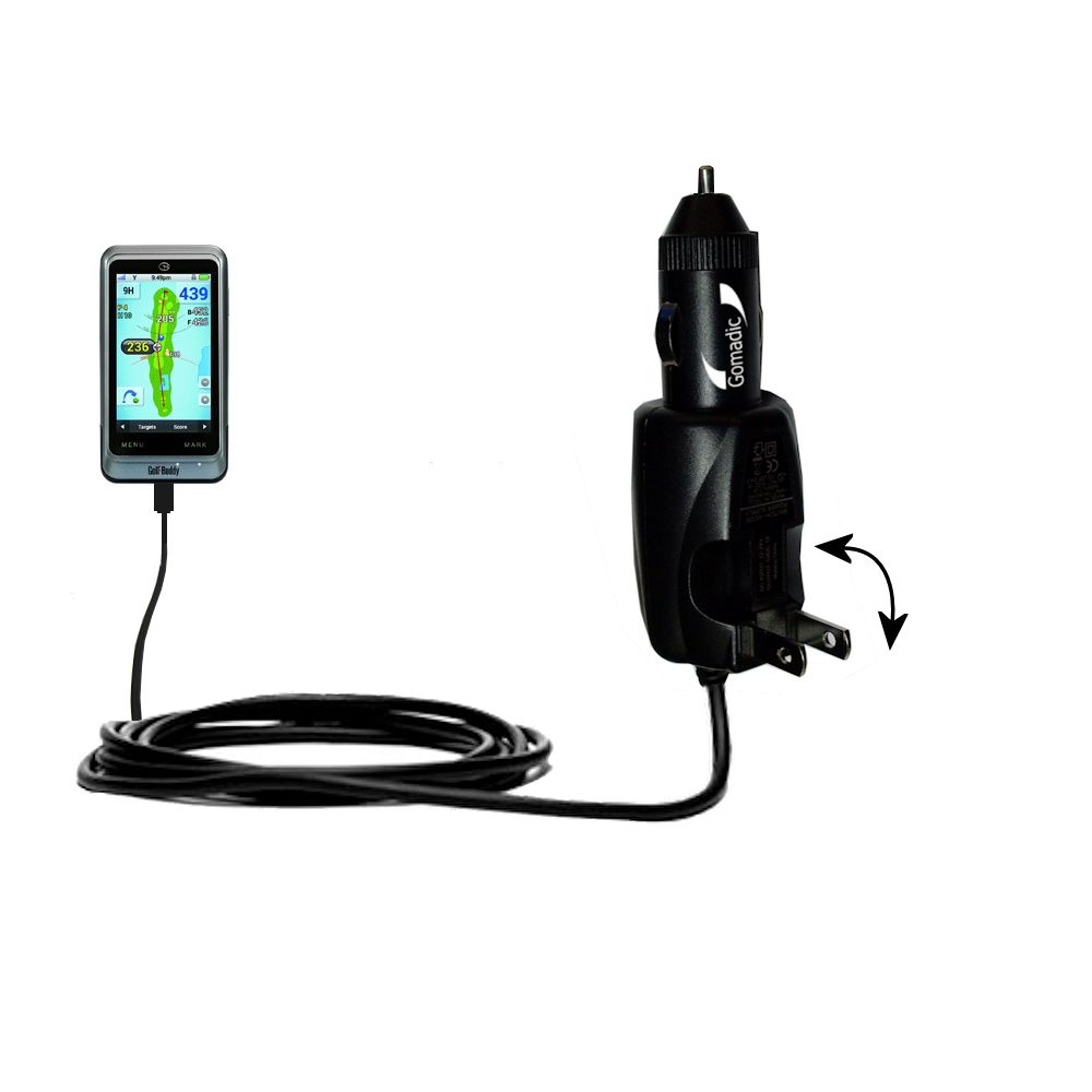 Car & Home 2 in 1 Charger compatible with the Golf Buddy PT4