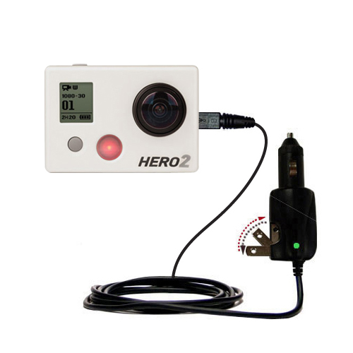 Car & Home 2 in 1 Charger compatible with the GoPro Hero 2