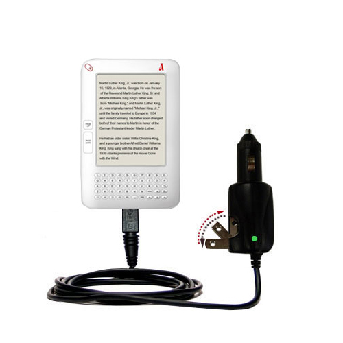 Intelligent Dual Purpose DC Vehicle and AC Home Wall Charger suitable for the Hanvon WISEreader N520 - Two critical functions; one unique charger - Uses Gomadic Brand TipExchange Technology