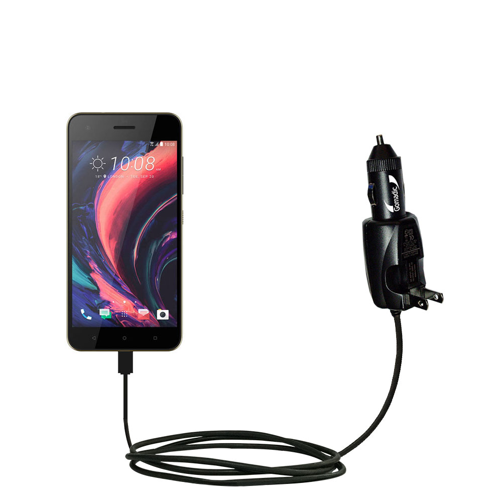 Car & Home 2 in 1 Charger compatible with the HTC Desire 10 Pro / Lifestyle
