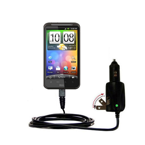 Car & Home 2 in 1 Charger compatible with the HTC Desire HD