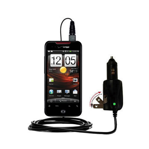 Car & Home 2 in 1 Charger compatible with the HTC DROID Incredible 2