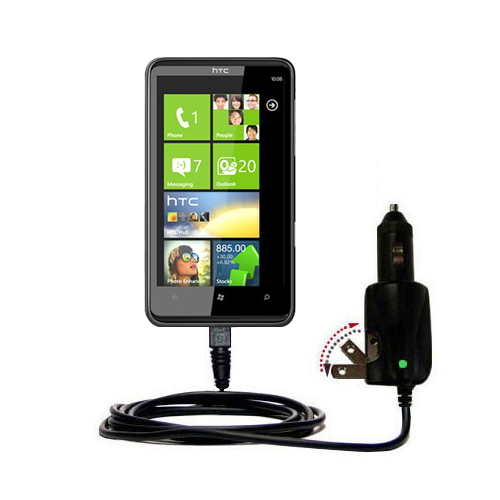 Car & Home 2 in 1 Charger compatible with the HTC HD7S