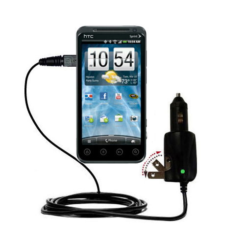 Car & Home 2 in 1 Charger compatible with the HTC HTC EVO 3D