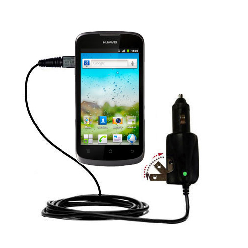 Car & Home 2 in 1 Charger compatible with the Huawei Ascend D1