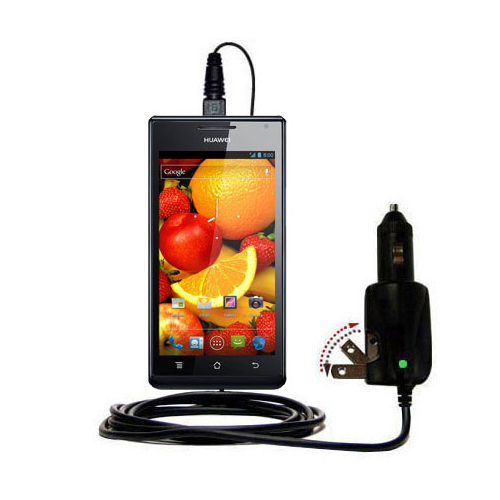 Car & Home 2 in 1 Charger compatible with the Huawei Ascend P1