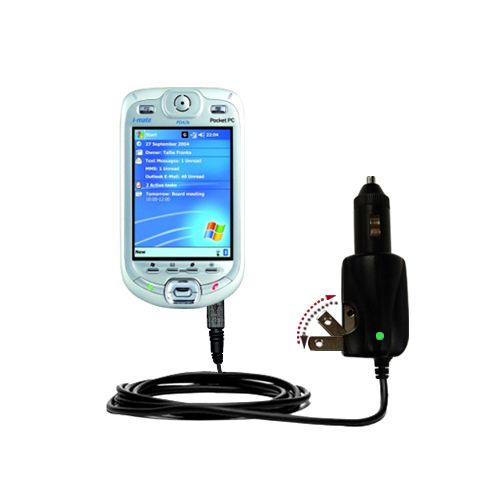 Intelligent Dual Purpose DC Vehicle and AC Home Wall Charger suitable for the i-Mate Ultimate 8150 - Two critical functions; one unique charger - Uses Gomadic Brand TipExchange Technology