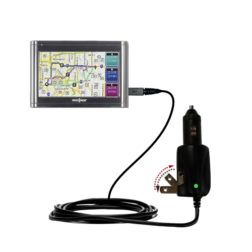Intelligent Dual Purpose DC Vehicle and AC Home Wall Charger suitable for the Insignia NS-CNV10 - Two critical functions; one unique charger - Uses Gomadic Brand TipExchange Technology
