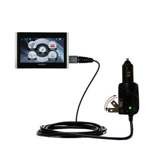 Car & Home 2 in 1 Charger compatible with the Insignia NV-CNV43 GPS