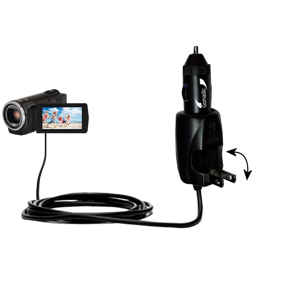Car & Home 2 in 1 Charger compatible with the JVC Everio GZ-E100