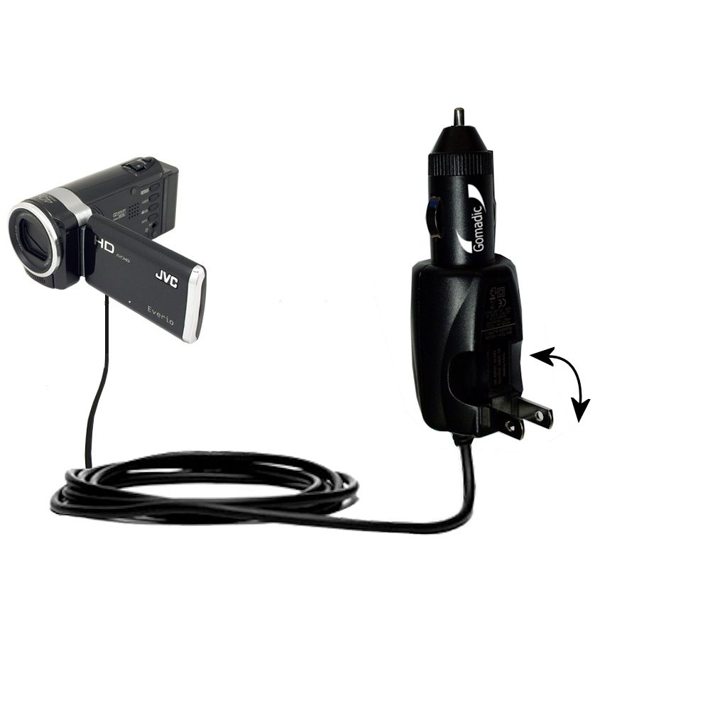 Car & Home 2 in 1 Charger compatible with the JVC Everio GZ-HM650 / HM655