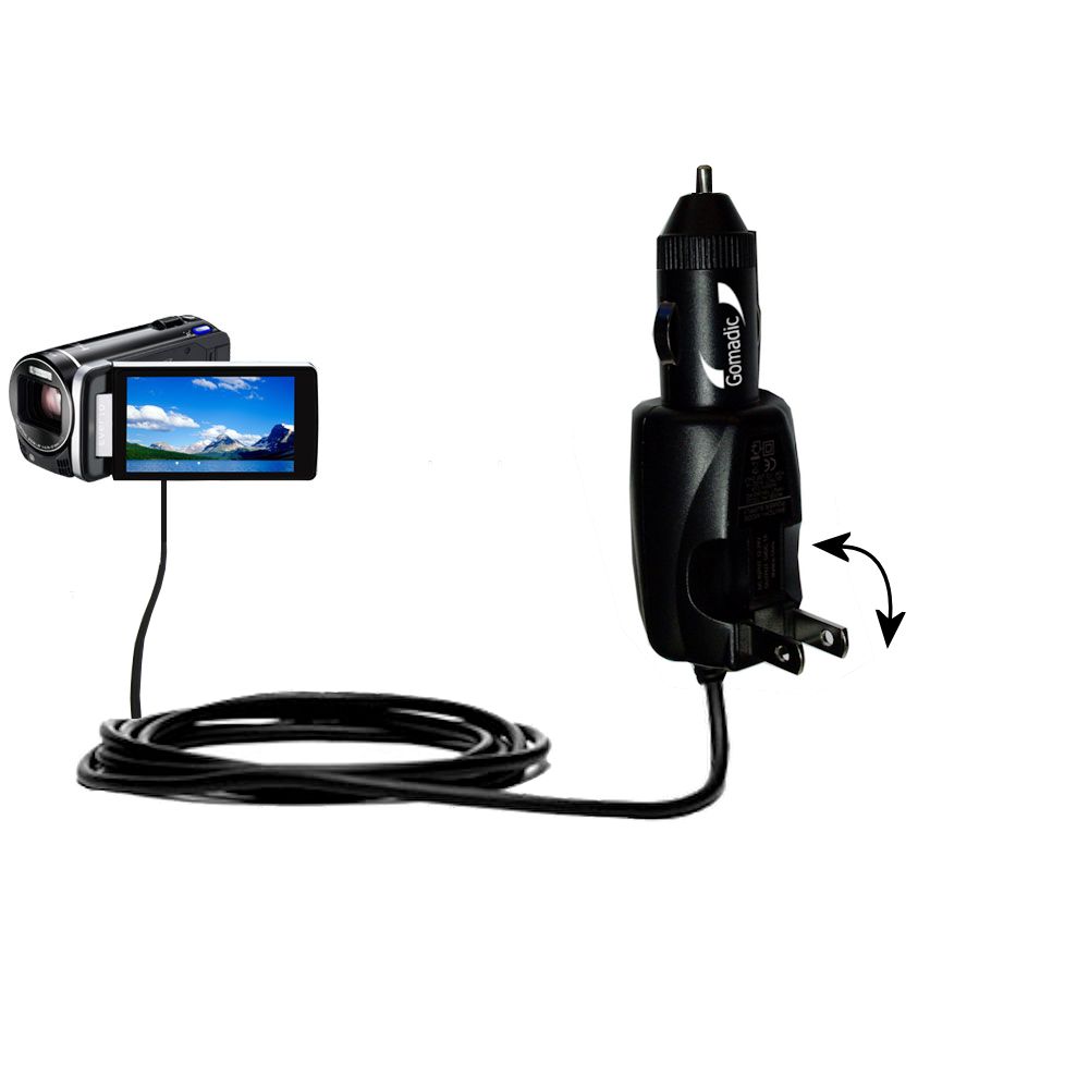 Car & Home 2 in 1 Charger compatible with the JVC Everio GZ-HM845 / HM860 / HM870
