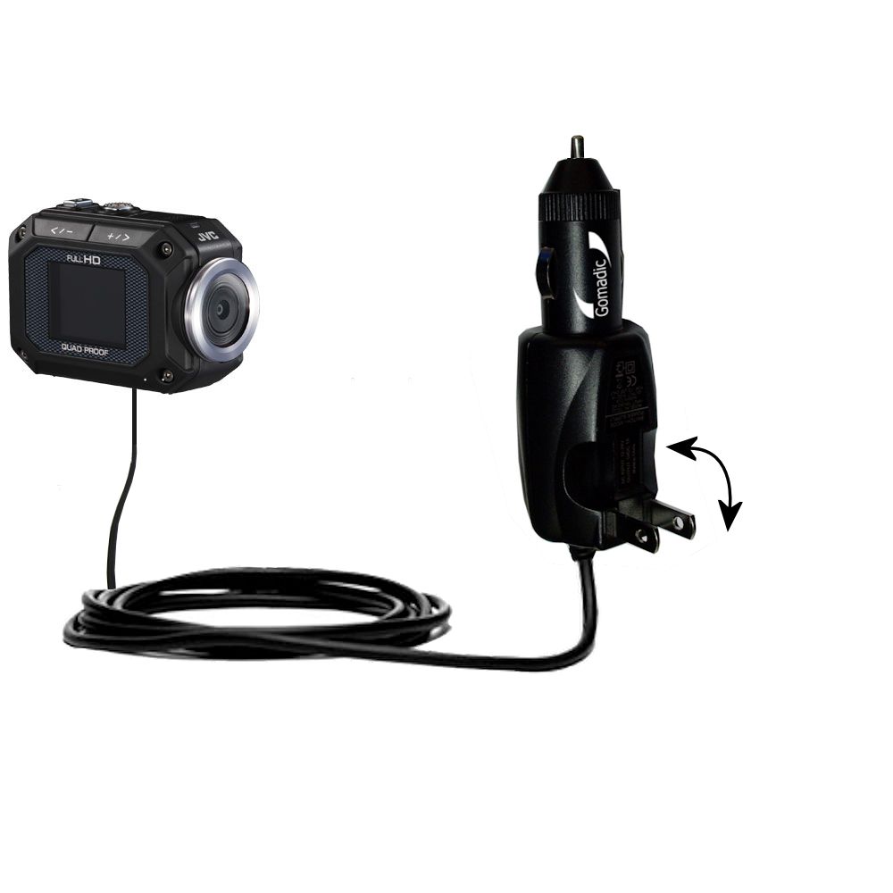 Car & Home 2 in 1 Charger compatible with the JVC GC-XA1 ADIXXION