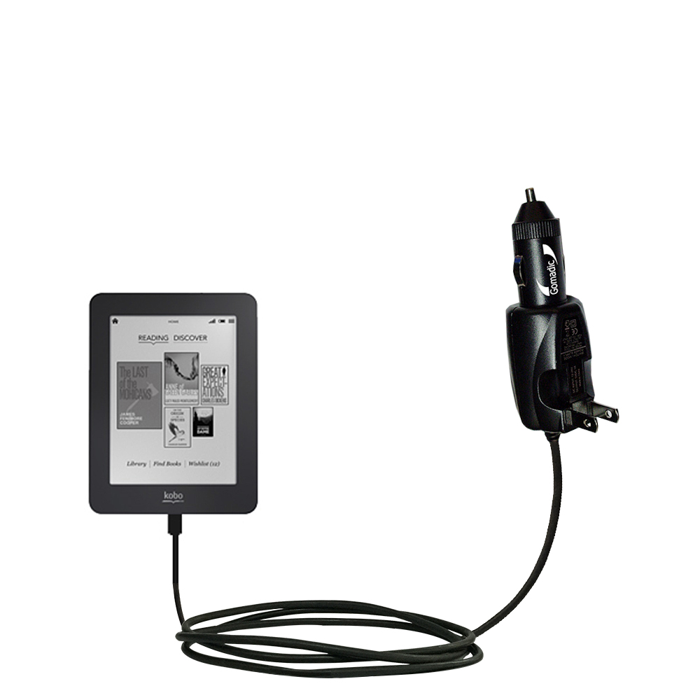 Car & Home 2 in 1 Charger compatible with the Kobo Mini