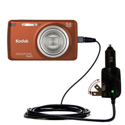 Intelligent Dual Purpose DC Vehicle and AC Home Wall Charger suitable for the Kodak EasyShare TOUCH - Two critical functions; one unique charger - Uses Gomadic Brand TipExchange Technology