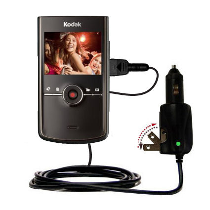 Car & Home 2 in 1 Charger compatible with the Kodak Zi8 Pocket Video Camera