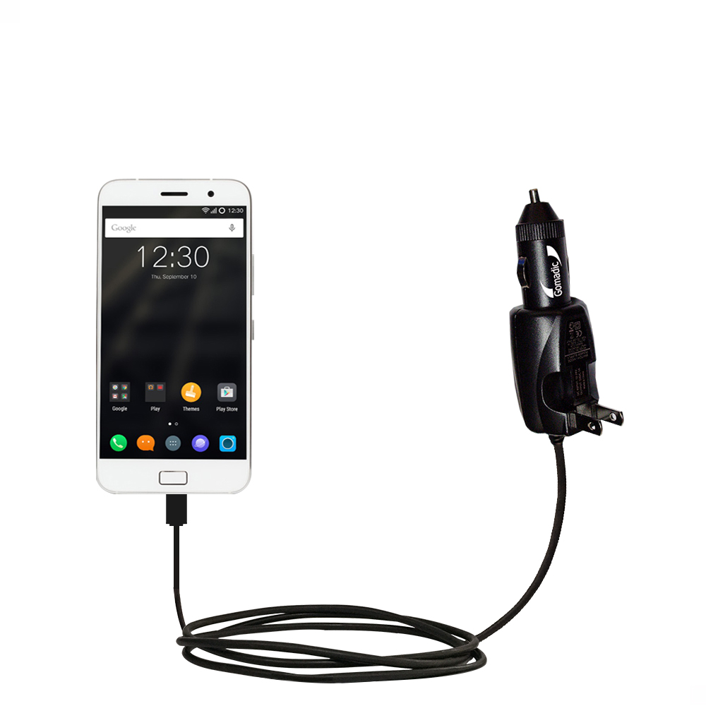 Intelligent Dual Purpose DC Vehicle and AC Home Wall Charger suitable for the Lenovo ZUK Z1 - Two critical functions, one unique charger - Uses Gomadic Brand TipExchange Technology