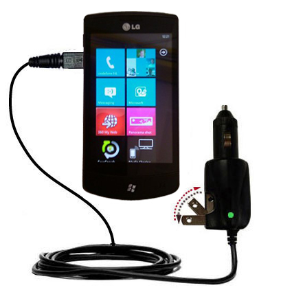 Intelligent Dual Purpose DC Vehicle and AC Home Wall Charger suitable for the LG C900 - Two critical functions; one unique charger - Uses Gomadic Brand TipExchange Technology