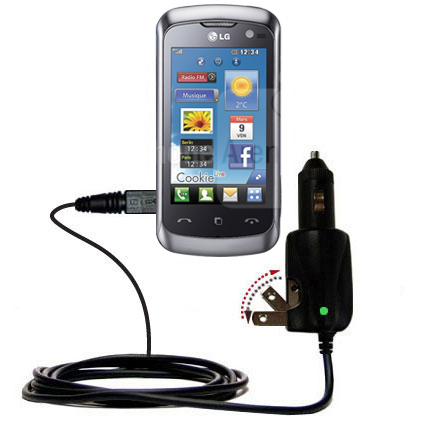 Car & Home 2 in 1 Charger compatible with the LG KM570