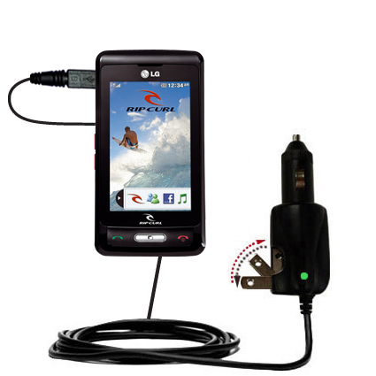 Car & Home 2 in 1 Charger compatible with the LG KP550 Rip Curl