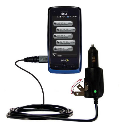 Intelligent Dual Purpose DC Vehicle and AC Home Wall Charger suitable for the LG LN510 - Two critical functions; one unique charger - Uses Gomadic Brand TipExchange Technology