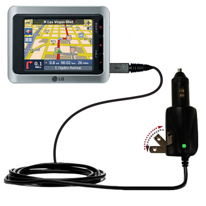 Intelligent Dual Purpose DC Vehicle and AC Home Wall Charger suitable for the LG LN730 - Two critical functions; one unique charger - Uses Gomadic Brand TipExchange Technology