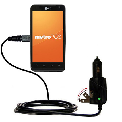 Car & Home 2 in 1 Charger compatible with the LG MS910