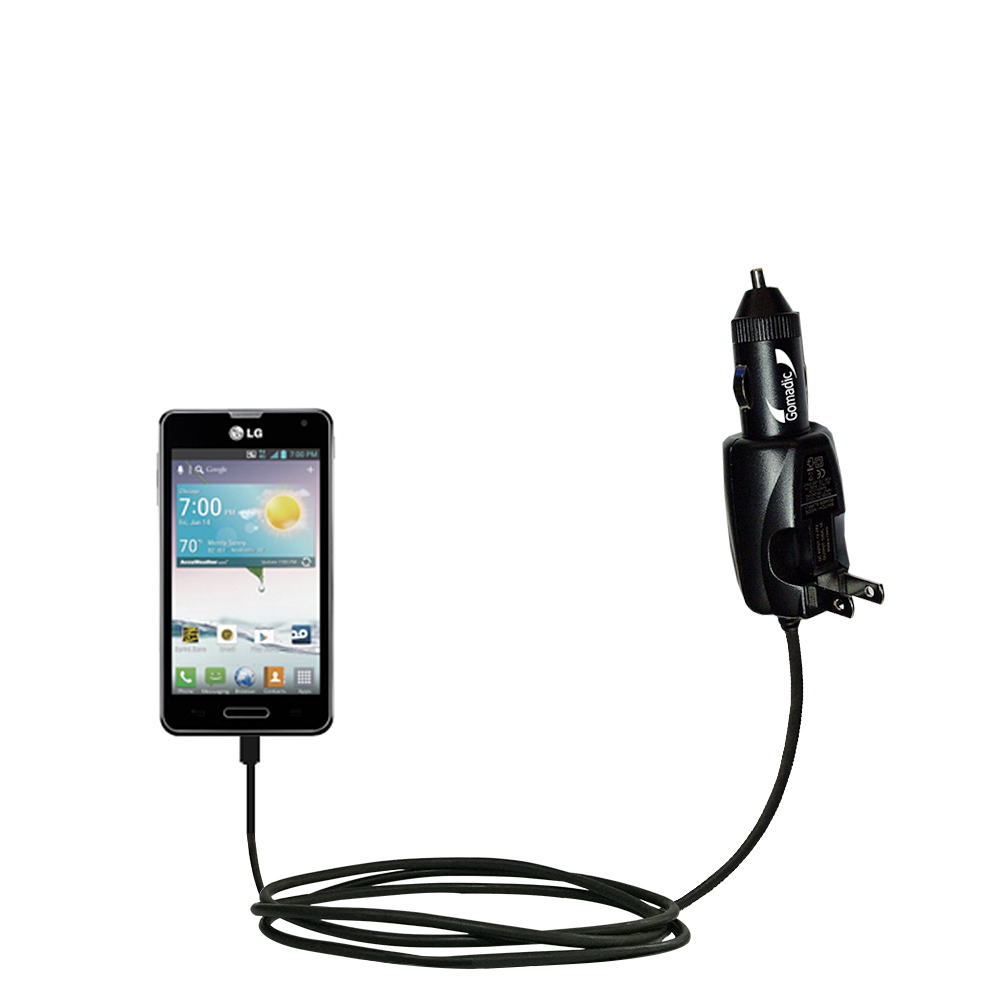 Car & Home 2 in 1 Charger compatible with the LG Optimus F3