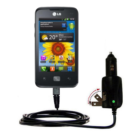 Car & Home 2 in 1 Charger compatible with the LG Optimus Hub
