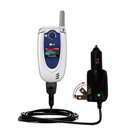 Intelligent Dual Purpose DC Vehicle and AC Home Wall Charger suitable for the LG VX5200 - Two critical functions, one unique charger - Uses Gomadic Brand TipExchange Technology