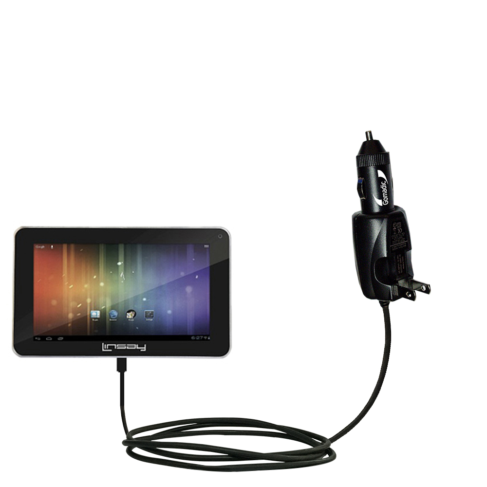 Car & Home 2 in 1 Charger compatible with the Linsay Cosmos F-7HD F-10HD