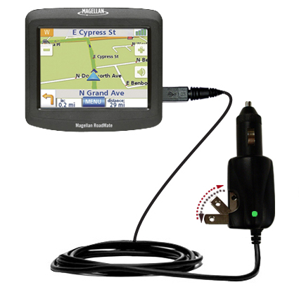 Intelligent Dual Purpose DC Vehicle and AC Home Wall Charger suitable for the Magellan Roadmate 1212 - Two critical functions; one unique charger - Uses Gomadic Brand TipExchange Technology