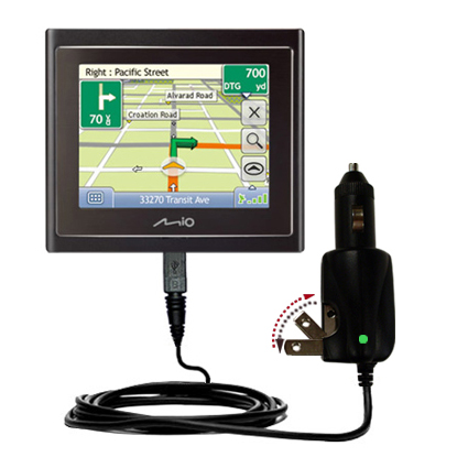 Car & Home 2 in 1 Charger compatible with the Mio Moov 210