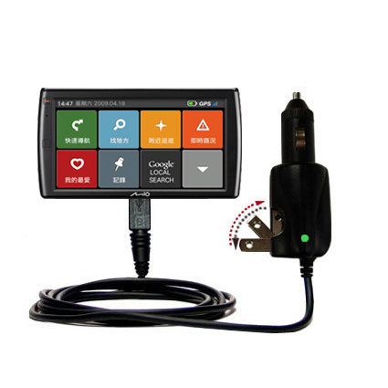 Car & Home 2 in 1 Charger compatible with the Mio Moov V765