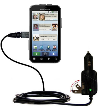 Car & Home 2 in 1 Charger compatible with the Motorola DEFY