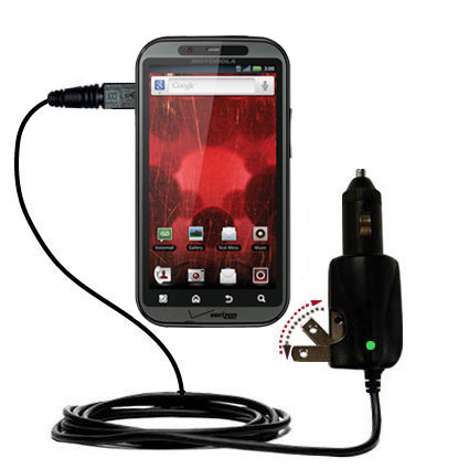 Car & Home 2 in 1 Charger compatible with the Motorola DROID Bionic