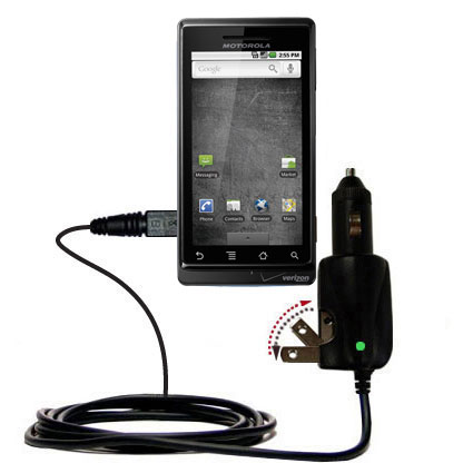 Car & Home 2 in 1 Charger compatible with the Motorola Droid Xtreme MB810