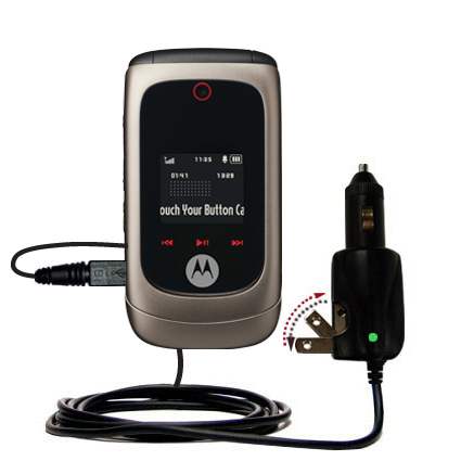 Car & Home 2 in 1 Charger compatible with the Motorola MOTO EM330