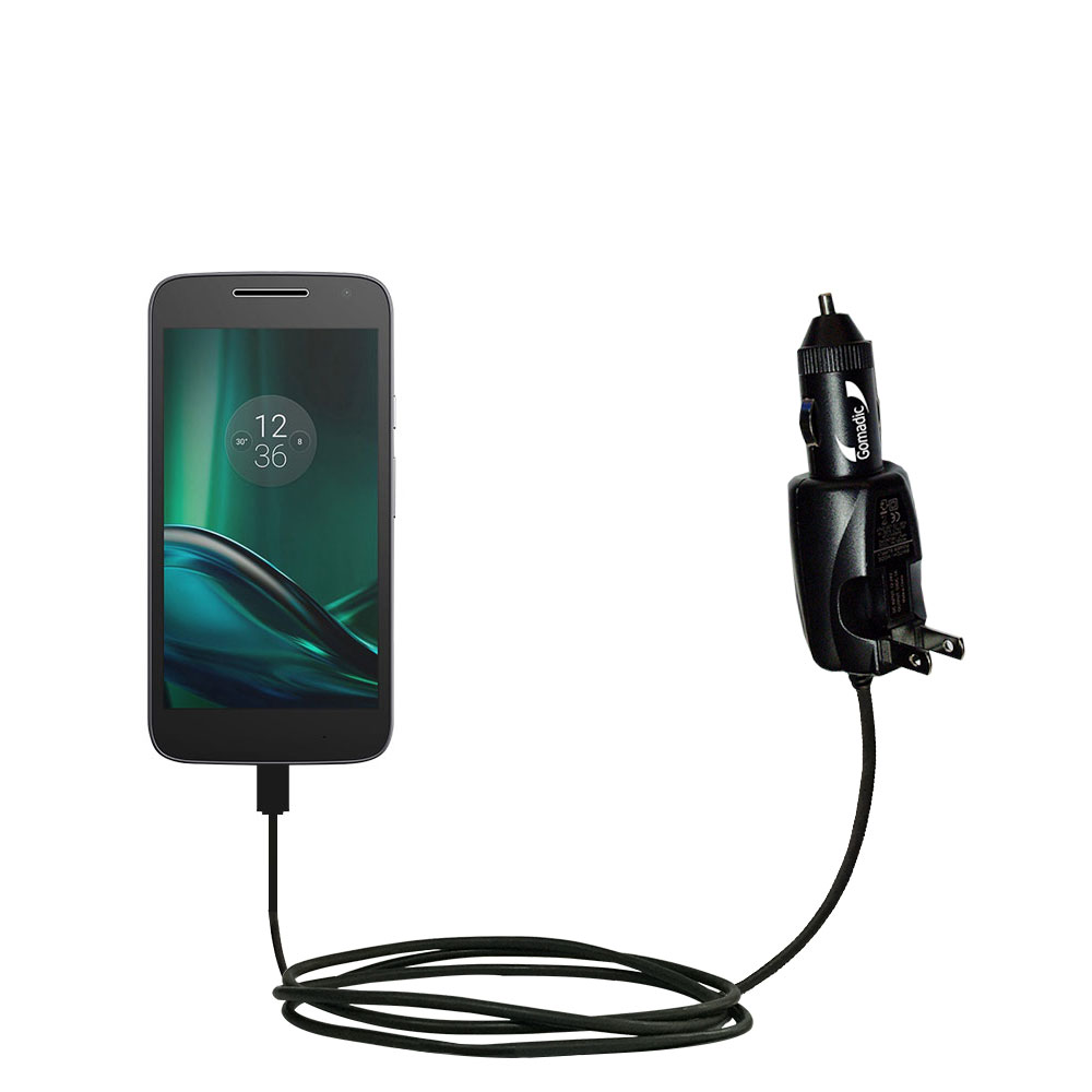 Car & Home 2 in 1 Charger compatible with the Motorola Moto G4 Play
