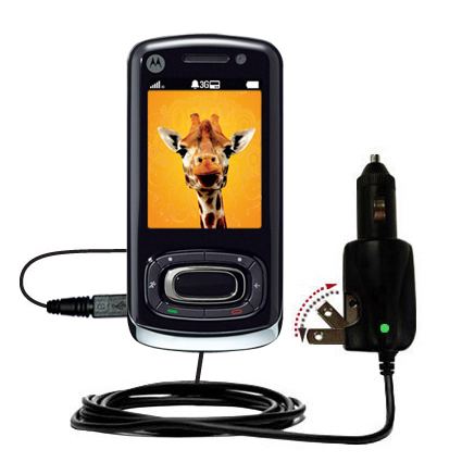 Intelligent Dual Purpose DC Vehicle and AC Home Wall Charger suitable for the Motorola MOTO W7 Active Edition - Two critical functions; one unique charger - Uses Gomadic Brand TipExchange Technology