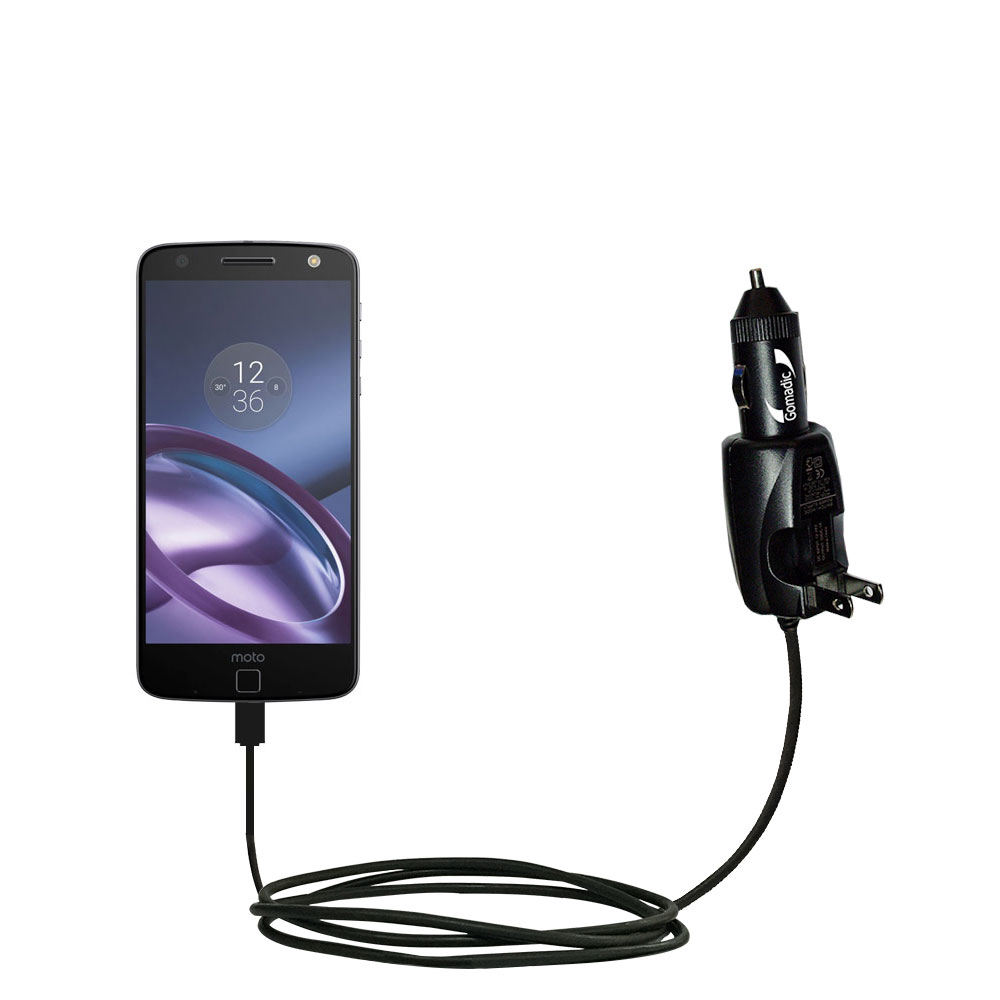 Car & Home 2 in 1 Charger compatible with the Motorola Moto Z
