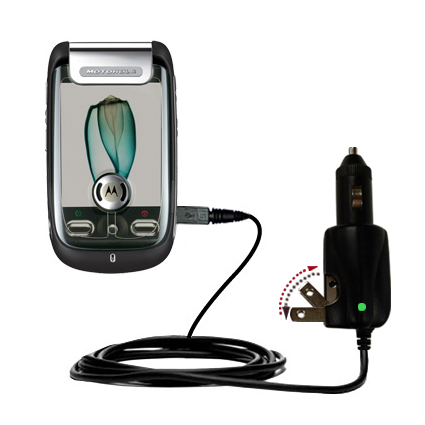 Intelligent Dual Purpose DC Vehicle and AC Home Wall Charger suitable for the Motorola MOTOMING A1200 - Two critical functions; one unique charger - Uses Gomadic Brand TipExchange Technology