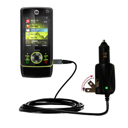 Intelligent Dual Purpose DC Vehicle and AC Home Wall Charger suitable for the Motorola MOTORIZR Z8 - Two critical functions; one unique charger - Uses Gomadic Brand TipExchange Technology