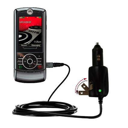 Intelligent Dual Purpose DC Vehicle and AC Home Wall Charger suitable for the Motorola ROKR Z6M - Two critical functions; one unique charger - Uses Gomadic Brand TipExchange Technology